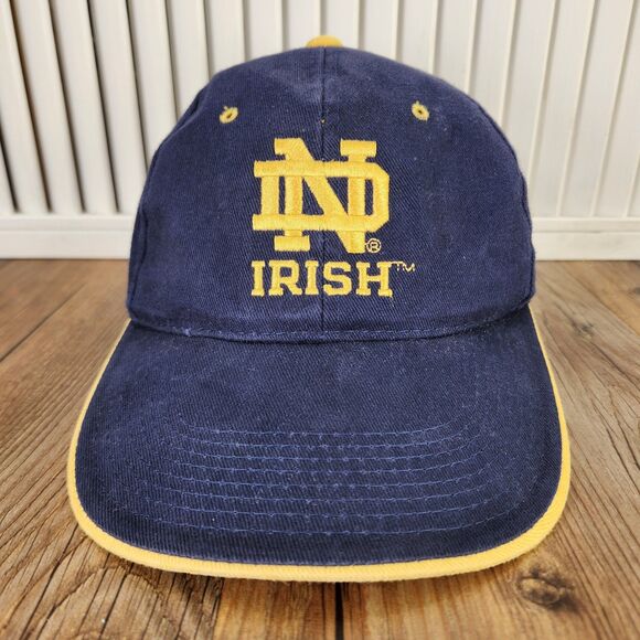 VTG Notre Dame Fighting Irish Hat Cap Navy Blue Gold Strapback Signatures NCAA - Picture 2 of 11